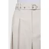 White jeans with belt