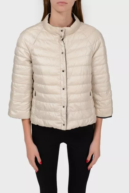 Reversible jacket beige and black