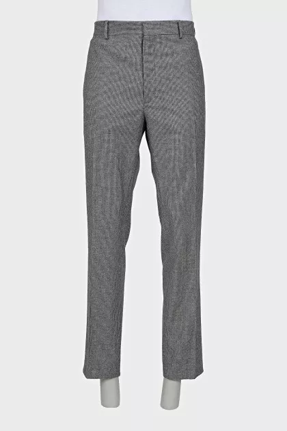 Men's wool trousers with houndstooth print