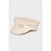 Beige cap with rhinestones