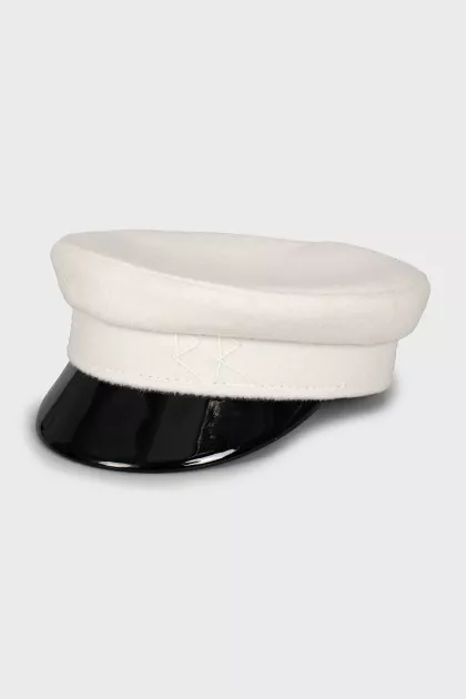 White cap with black visor