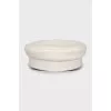 White cap with black visor