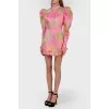 Ruffled silk mini dress