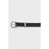 Black leather belt with metal element