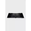 Belt made of suede and leather with shaped edges
