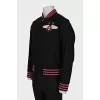Men's wool bomber jacket with embroidery