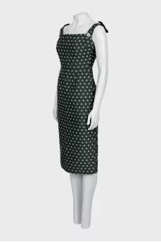 Green dress with floral print