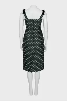 Green dress with floral print