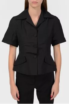 Short sleeve silk jacket