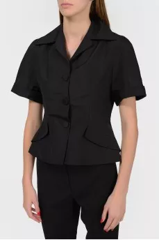 Short sleeve silk jacket