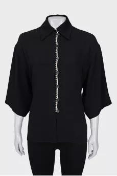 Silk shirt with ties at the back
