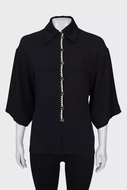 Silk shirt with ties at the back