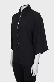 Silk shirt with ties at the back