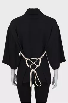 Silk shirt with ties at the back