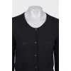 Black wool cardigan