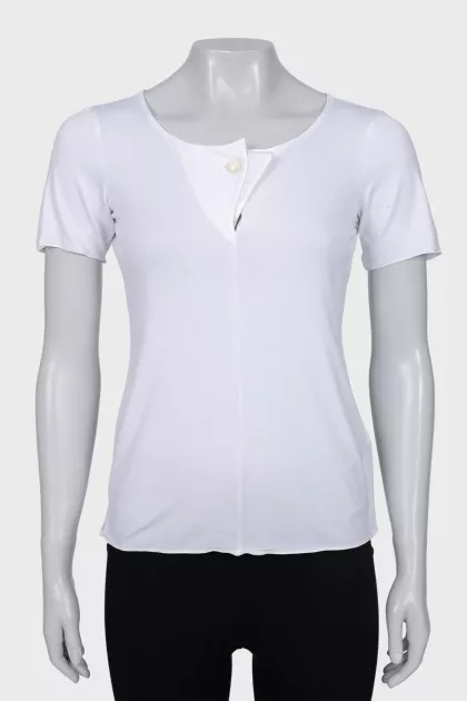 White button down t-shirt