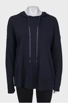 Black hoodie with rhinestones