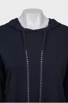 Black hoodie with rhinestones
