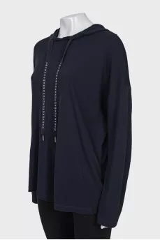 Black hoodie with rhinestones