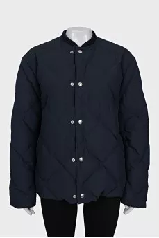 Blue quilted jacket with buttons