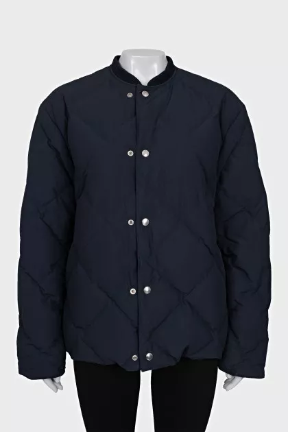 Blue quilted jacket with buttons