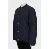 Blue quilted jacket with buttons