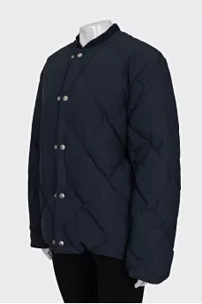 Blue quilted jacket with buttons