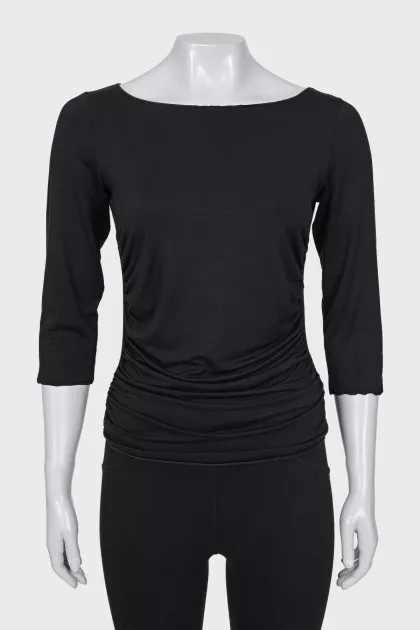 Black draped blouse