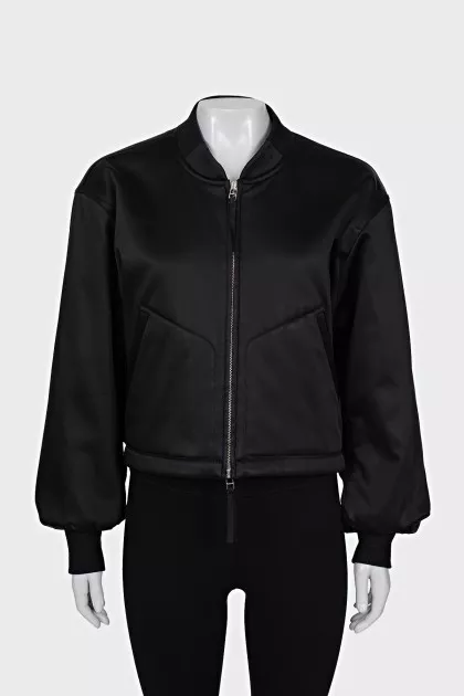 Cropped straight cut bomber jacket