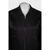 Cropped straight cut bomber jacket