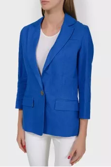 Single-breasted blazer with button slit