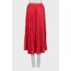 Polka dot print pleated skirt