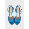 Leather printed heeled sandals