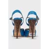 Leather printed heeled sandals