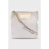 Leather bag with gold handle