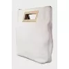 Leather bag with gold handle