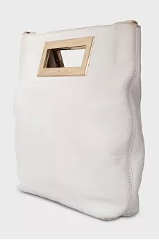 Leather bag with gold handle
