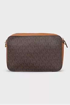 Canvas and leather bag with signature monogram