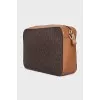 Canvas and leather bag with signature monogram