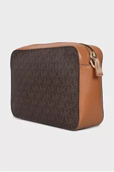 Canvas and leather bag with signature monogram