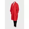 Red coat with relief pattern