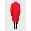 Red coat with relief pattern