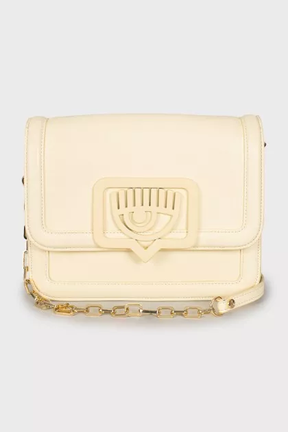 Leather bag with accent clasp