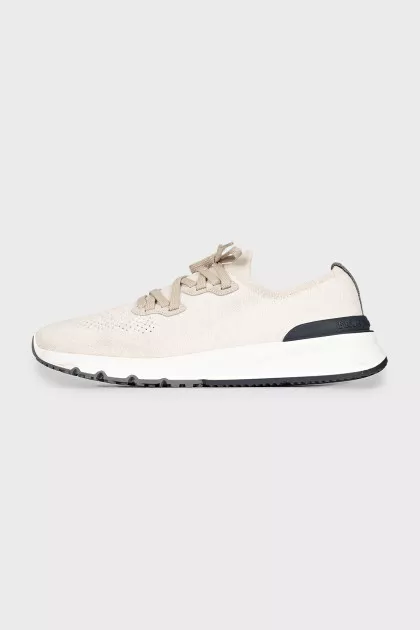 Men's textile sneakers with laces