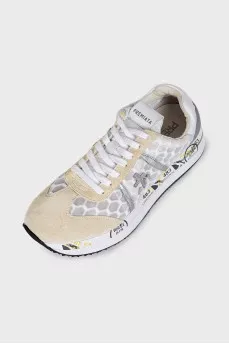 White mesh sneakers