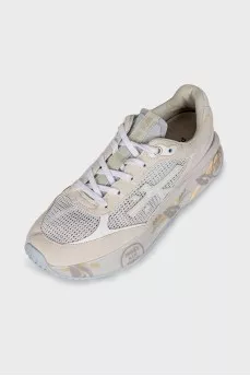 Sneakers made of suede and textile with perforation