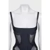 Corset with zipper and transparent inserts