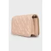 Quilted beige bag with tag