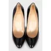 Black patent leather pumps