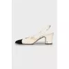 Tweed slingbacks with accent toe
